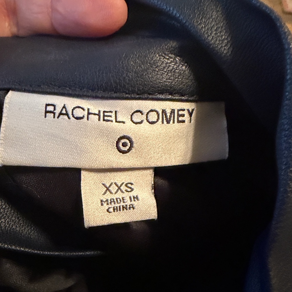 Rachel Comey Maritime Blue
Navy Long Sleeve Faux Leather
Button & Tie Back Top - Picture 8 of 10